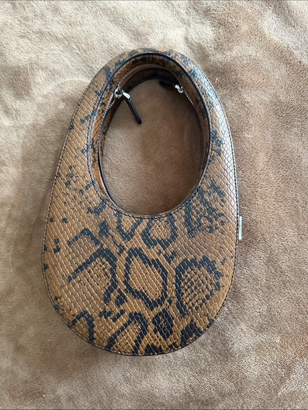 Reptile Hide Snake-Pattern Brown Feeding Bowl Cover - Picture 2 of 3